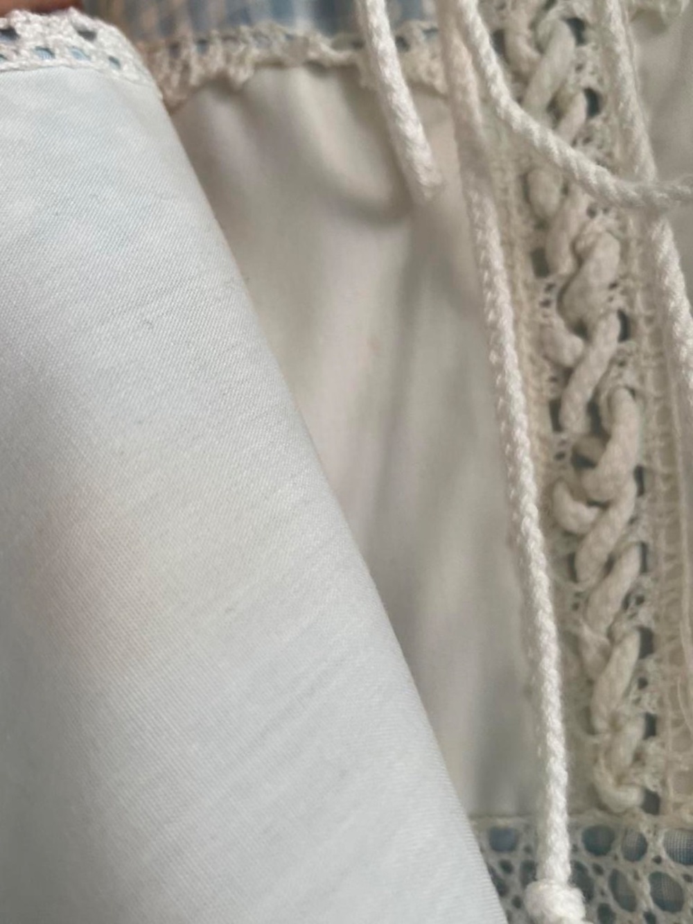 Rare 70s Gunne Sax Dress Sleeveless Light Blue Gingham Lace Corset Prairie - Picture 5 of 8